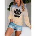 thumbnail image 2 of XCHQRTI Dog Mom Sweatshirt Women Dog Paw Pullover Graphic Long Sleeve Drop Shoulder Sweatshirt Top, 2 of 8