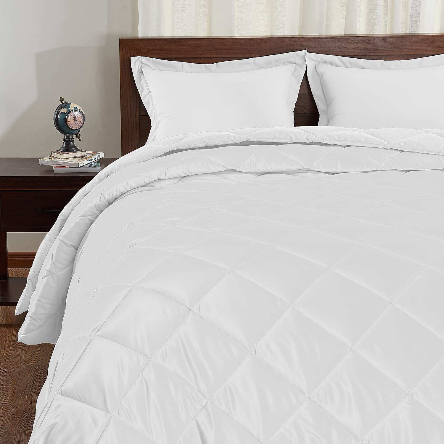 Details about   Down Alternative White Comforter Set with Shams All Season Queen Size Bedding US 