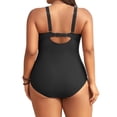 thumbnail image 6 of Minjewel Women's Swimsuit: High Waist One Piece with Control Top,Perfect for Beach Cover Up and Summer Fashion Swimwear Activities,Black,3XL, 6 of 6