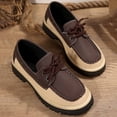thumbnail image 4 of Chaussures de Course pour Femmes, Chaussures Décontractées Unies à Empiècements, à Lacets devant, Bout Rond, Plates, Semelle Épaisse, Toutes Saisons, Mocassins pour Femmes, 4 of 9