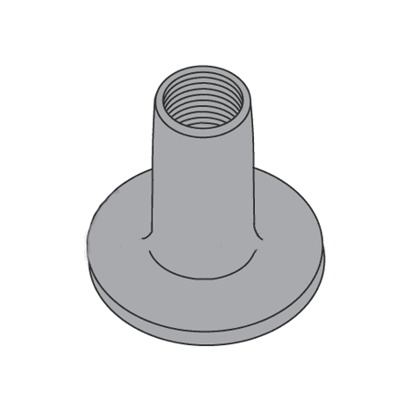 

10-32 Round Base Weld Nuts / No Projections / Steel / Plain / 9/32 Barrel Height / 3/4 Base Diameter (Quantity: 1 000 pcs)