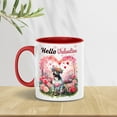 thumbnail image 3 of Hello Valentine’s Day Pitbull Flower Crown Romantic Pink Floral 11oz Accent Two-tone Mug Terrier Dog Lover Coffee Tea Cup - 00031, 3 of 5