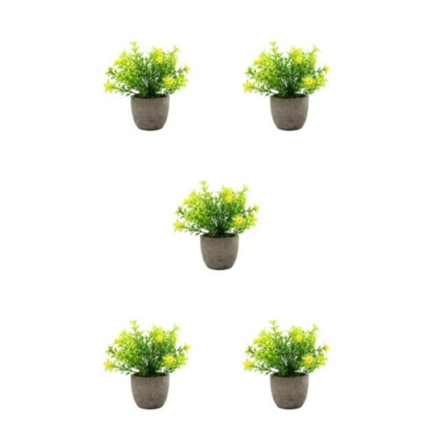 Langgg Green Long-lasting Durability Artificial Money Tree In Pot Eco-friendly Realistic Appearance yellow babysbreath 5Set