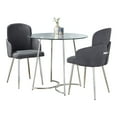 thumbnail image 5 of LumiSource Chrome Metal, Clear Glass, Grey Fabric Cece-Dahlia Dining Set - 3 Piece, 5 of 5