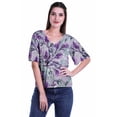 thumbnail image 1 of Moomaya Blouse d'Été Boho à Manches Courtes en Rayonne Imprimée pour Femmes, 1 of 5