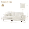 thumbnail image 6 of Dycanpo 3 Seater Corduroy Sectional Sofa with Pillow, 88" Upholstered White Couch, Loveseat Sofa for Living Room, Beige White, 6 of 12