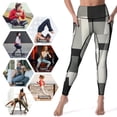 thumbnail image 5 of Abstract Geometric Art Beige Black Grey Pants Leggings for Fitness Fitness Woman Leginsy Push Up Womens Leggings, 5 of 6