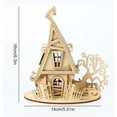 thumbnail image 3 of 3D Wooden Puzzle 7 X 4.5 Inch Unfinished Wood Haunted House Diy Miniature Kit Spooky Halloween Decor Halloween Party Favor for Home Office 1 Pack, 3 of 5