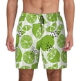 thumbnail image 2 of Goofa Green Various Lemons Printed Men's Swim Trunks Board Shorts Quick Dry Mens Swimming Trunks with Compression Liner,Breathable Fit Hawaii Beach Shorts-Medium, 2 of 9