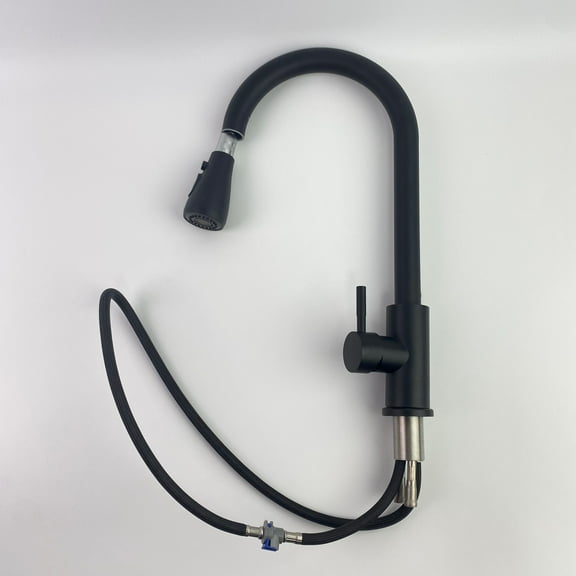 PlexiClean Faucets,Black Kitchen Faucets, Kitchen Faucet with Pull Down Sprayer, High Arc Single Handle Stainless Steel Sink Faucets 1 or 3 Hole