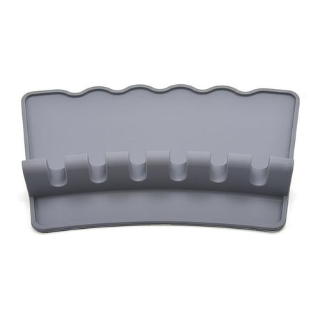 

BPA Free Rest Holder Non-Toxic Silicone Spoon Rest Anti-Slip Spoon Storage Mat Space-Saving Grill Utensil Rack for Home Kitchen Tableware