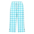 thumbnail image 5 of Besolor Womens Summer Capris Plaid High Waisted Drawstring Straight Leg Split Hem Casual Loose Vacation Beach Capri Pants with Pocket, 5 of 5