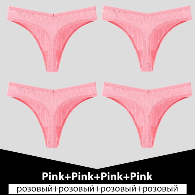 Tanga de algodón para mujer, 4 Uds., bragas cómodas, 6 colores sólidos, S-XXL, tangas sexis, calzoncillos para mujer Tan Jianjun unisex