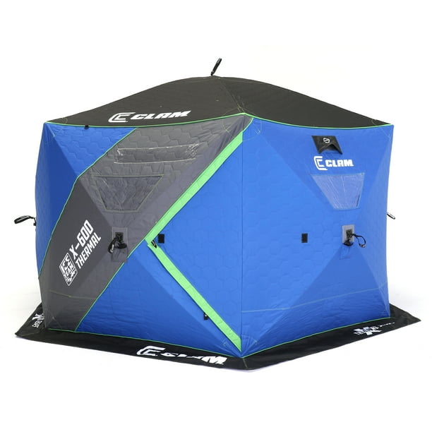 CLAM X-600 Thermal Ice Fishing Insulated Hut with Accessories and