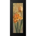 thumbnail image 2 of Nai, Danhui 7x14 Black Modern Framed Museum Art Print Titled - Parrot Tulips on Gold I, 2 of 5
