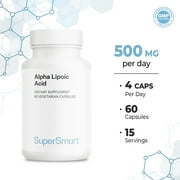 SuperSmart - Alpha Lipoic Acid 500 mg per Day - Universal Antioxidant Supplement | Non-GMO & Gluten Free - 60 Vegetarian Capsules