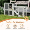 thumbnail image 5 of Coziwow 55'' Wooden Rabbit Hutch Outdoor Large Animal House with Tray and Ramp, Gray, 5 of 14