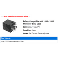 thumbnail image 2 of Relay - Compatible with 1998 - 2000 Mercedes-Benz C230 1999, 2 of 2