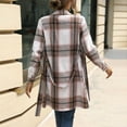 thumbnail image 5 of Women's Casual Dress Long Sleeve Stripe Plaid Elegant Loose Fit Midi Dress for Spring Fall Office Daily,Pink,S, 5 of 7