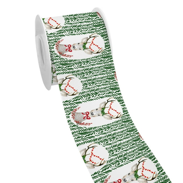 Holiday Merry Christmas Decoration Pattern Printed Grosgrain Satin Ribbon for Gift Wrapping Hair Bow Craft Accessory 50 Yards Jiayi