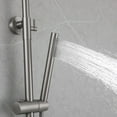 thumbnail image 5 of Exposed Shower System with Rainfall Head Handheld Spray and Tub Spout, Height Adjustable Solid Brass 3-Functions Wall Mounted Outdoor  Complete Shower System, Brushed Nickel, 5 of 13