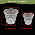 thumbnail image 3 of 8 Pack Orchid Pot Orchid Pots with Holes Clear Plastic Plant Pot for Indoor Outdoor Plants Orchid Pots for Repotting, 3 of 7
