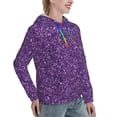 thumbnail image 6 of Salouo Purple Glitter Pattern Hoodie Sweatshirts for Women, Autumn Pullover Hoodie Workout Sweat Women's Long Sleeve Preppy Sweatshirts-Large, 6 of 7