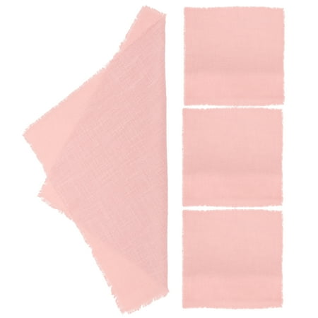 

Pink 4 Pcs Cotton Linen Napkins for Restaurants Gauze Mouth Wedding Manual Bride Dinner Party