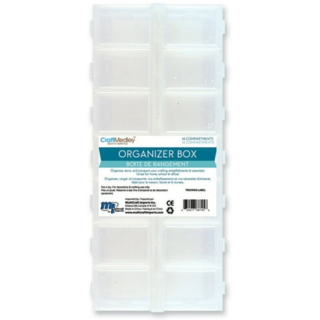 Organizer Box W/Snap Lids 14 Compartments-9"X4"X1