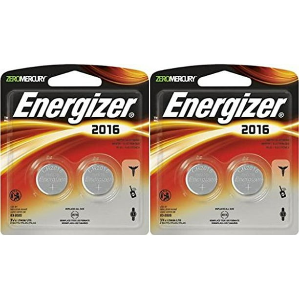Energizer 2016 3V Lithium Button Cell Battery Original Retail Pack, 2x2