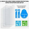 thumbnail image 4 of Rome Tech Tempered Glass Screen Protector for Apple iPhone 12 6.1" (2020) - 9H Screen Saver, Case-Compatible, Clear, 3-Pack, 4 of 7