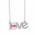 thumbnail image 1 of Demark National Flag Red Pattern Love Necklace Pendant Charm Jewelry, 1 of 3