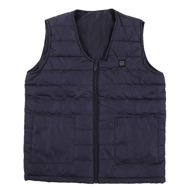 Heated Vest V Neck Smart Constant Temperature Breathable Warm Heating Vest for Winter Royalblue 2XL