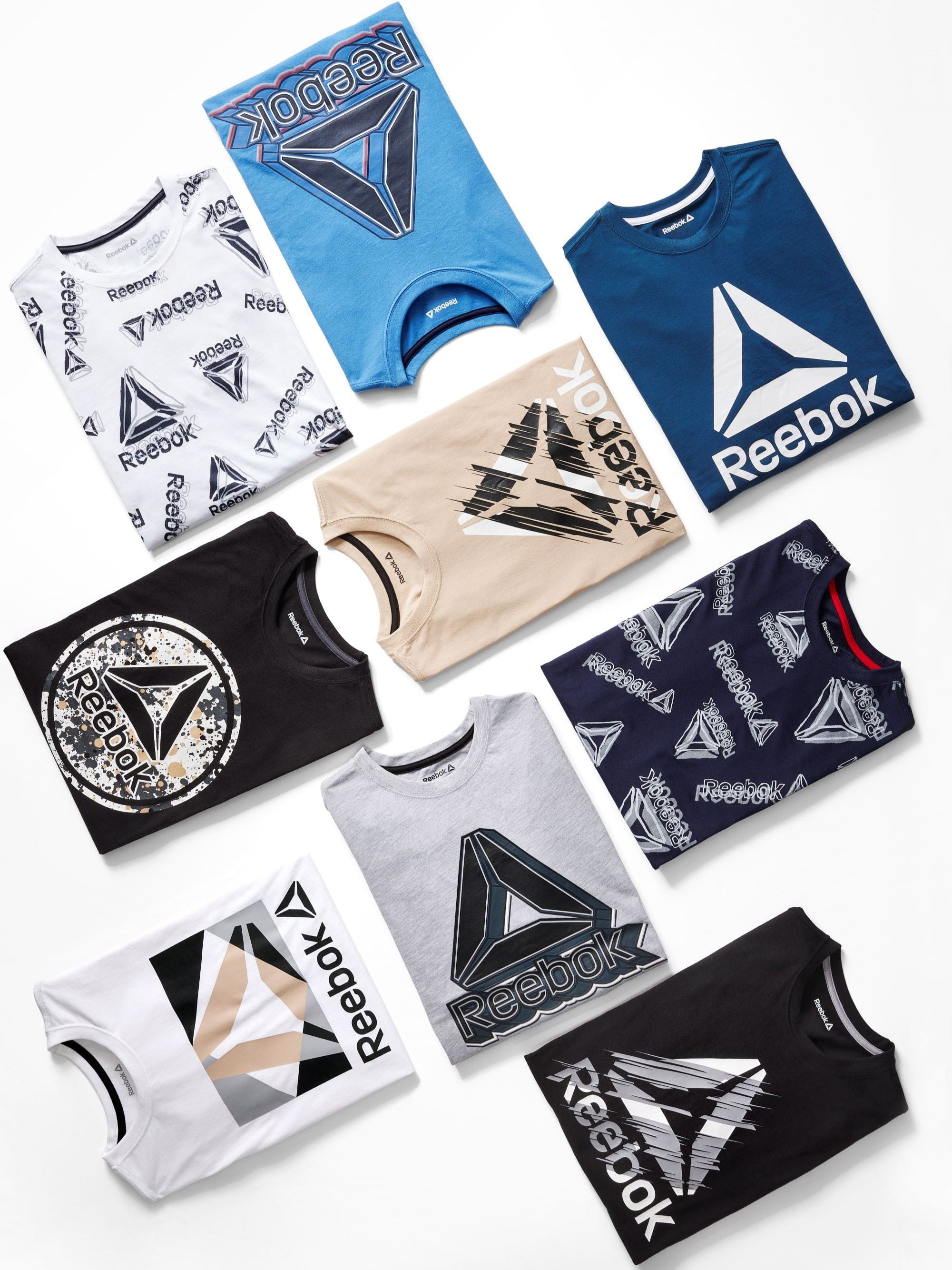 Reebok Men's and Big Men's Delta Big Logo Graphic Short Sleeve Tee, up to Sizes 3XL
