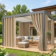 thumbnail image 7 of Lapalife Outdoor Curtains for Patio Waterproof W71xL96, Blackout Weighted Outside Curtains Weatherproof UV Resistant Privacy for Porch, Pergola, Beige, 1 Panel, 7 of 7