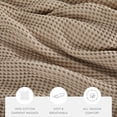 thumbnail image 3 of Noble Linens 100% Cotton Waffle Texture Bed Blanket, Tan, King/Cal King, 3 of 12