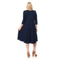 thumbnail image 4 of Pastel by Vivienne Women's A-Line Trapeze Midi Dress Plus Size Navy XXX-Large, 4 of 4