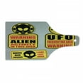 thumbnail image 1 of Outer Space Cutting Board, Warning Alien Ufo Sign Face of Martian Creature Danger Horror Theme Print, Tempered Glass Cutting and Serving Board, Wine Bottle Shape, Black Yellow, by Ambesonne, 1 of 1