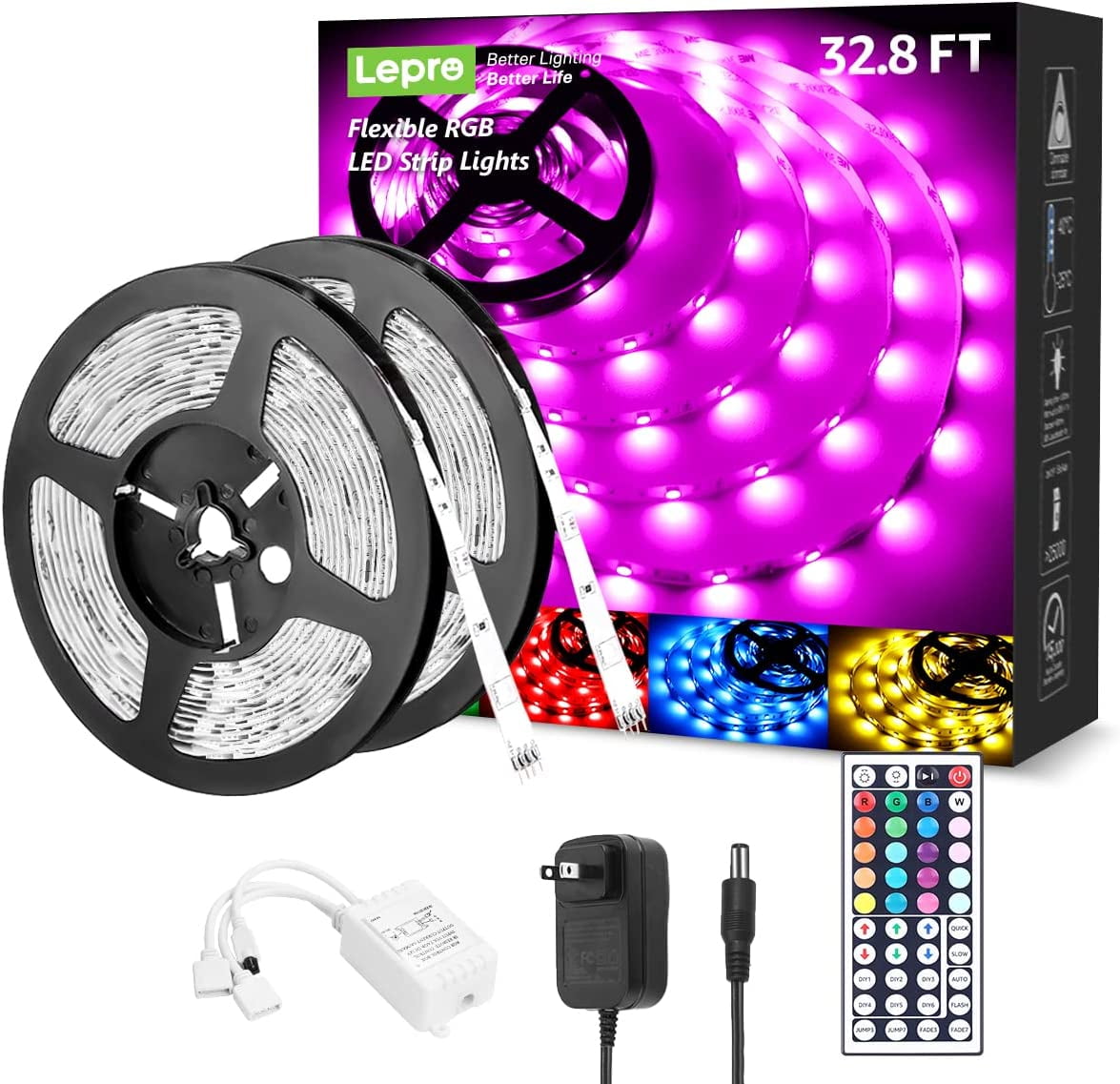 Lepro LED Lights For Bedroom 32 8ft RGB LED Light Strips 5050 LED