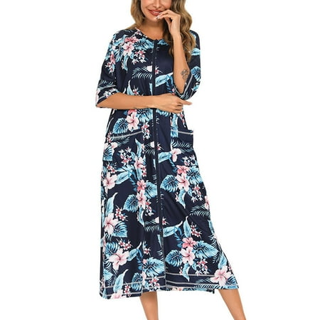 

Liveday Women s Zipper Nightdress Casual Loose Nursing Clothes Oversize Pajamas
