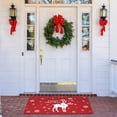 thumbnail image 7 of GlowSol Red Christmas Welcome Door Mat Floor Mats Entryway Rug Anti Slip Deer Pattern Polyester Doormat for Front Door Inside Outside, 17"x29", 7 of 7
