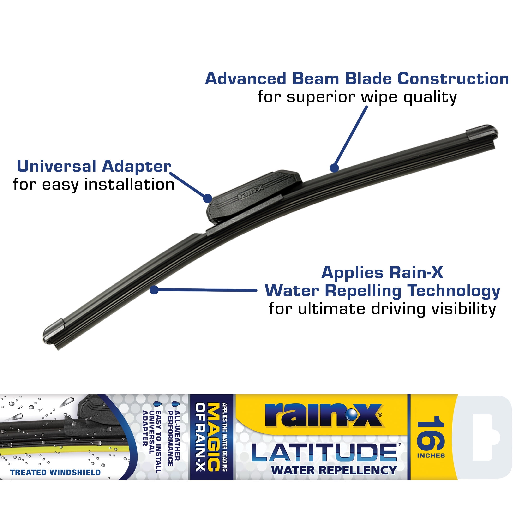 Rain-X Latitude Water Repellency 16" 2-in-1 Windshield Wiper Blade