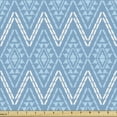 thumbnail image 1 of Folk Upholstery Fabric by the Yard, Boho Style Continuous Pattern with Zigzags and Rhombuses, Decorative Fabric for DIY and Home Accents, Sky Blue Pale Sky Blue by Ambesonne, 1 of 5