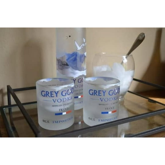 2 Grey Goose Rocks Drinking Glasses
