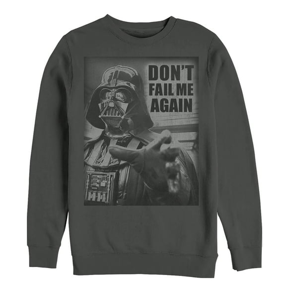 Men's Star Wars Don't Fail Me Again Sweatshirt Charcoal Heather 2X Large