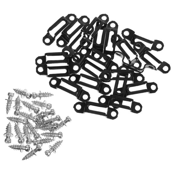 PBPBOX 20Pcs Stainless Steel Tube Clamps Black U Brackets for Furniture Strap Fixing