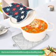 thumbnail image 3 of Yayeee Pot Holders Kitchen Heat Resistant with Pockets 7"x9.8" Cotton Oven Cooking Hot Pads, Red White Stars, 3 of 7