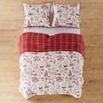 thumbnail image 4 of Levtex Home - Yuletide Quilt Set - Full/Queen Quilt (88x92in.) + Two Standard Pillow Shams (26x20in.) - Christmas Holiday Script - Red and Cream - Reversible - Cotton, 4 of 6