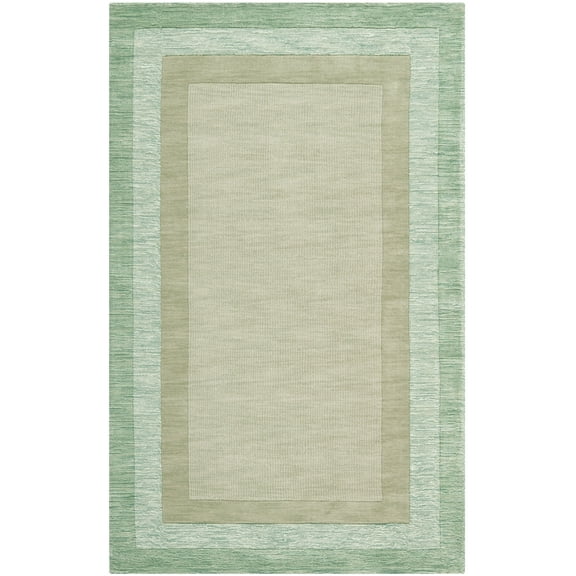 SAFAVIEH Impressions Bristol Geometric Wool Area Rug, Green/Beige, 7'6" x 9'6"