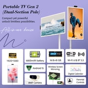 ApoloSign 24 FHD Smart Portable TV on Wheels, Smart Screen & Rolling Monitor with Stand, Movable Touchscreen with Android 16 Google EDLA Certified, 128GB & 6800mAh Battery, Gen2